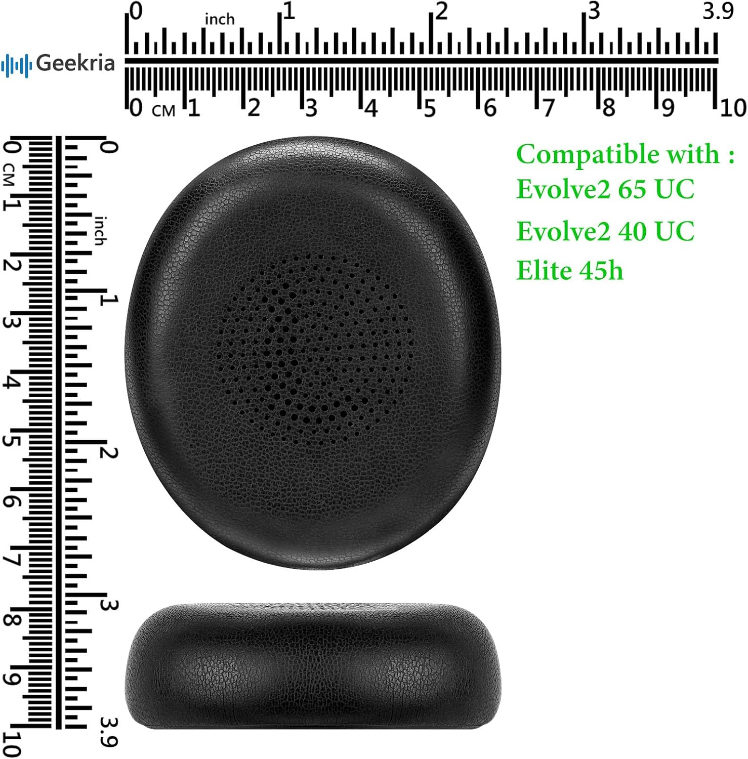 Geekria Replacement Ear Pads Compatible with Jabra Evolve2 65 (65MS 65UC USB)/ Evolve2 40 (40UC 40MS USB)/ Elite 45H On-Ear Wireless Headphones Ear Cushions, Repair Parts (Black) image number 5