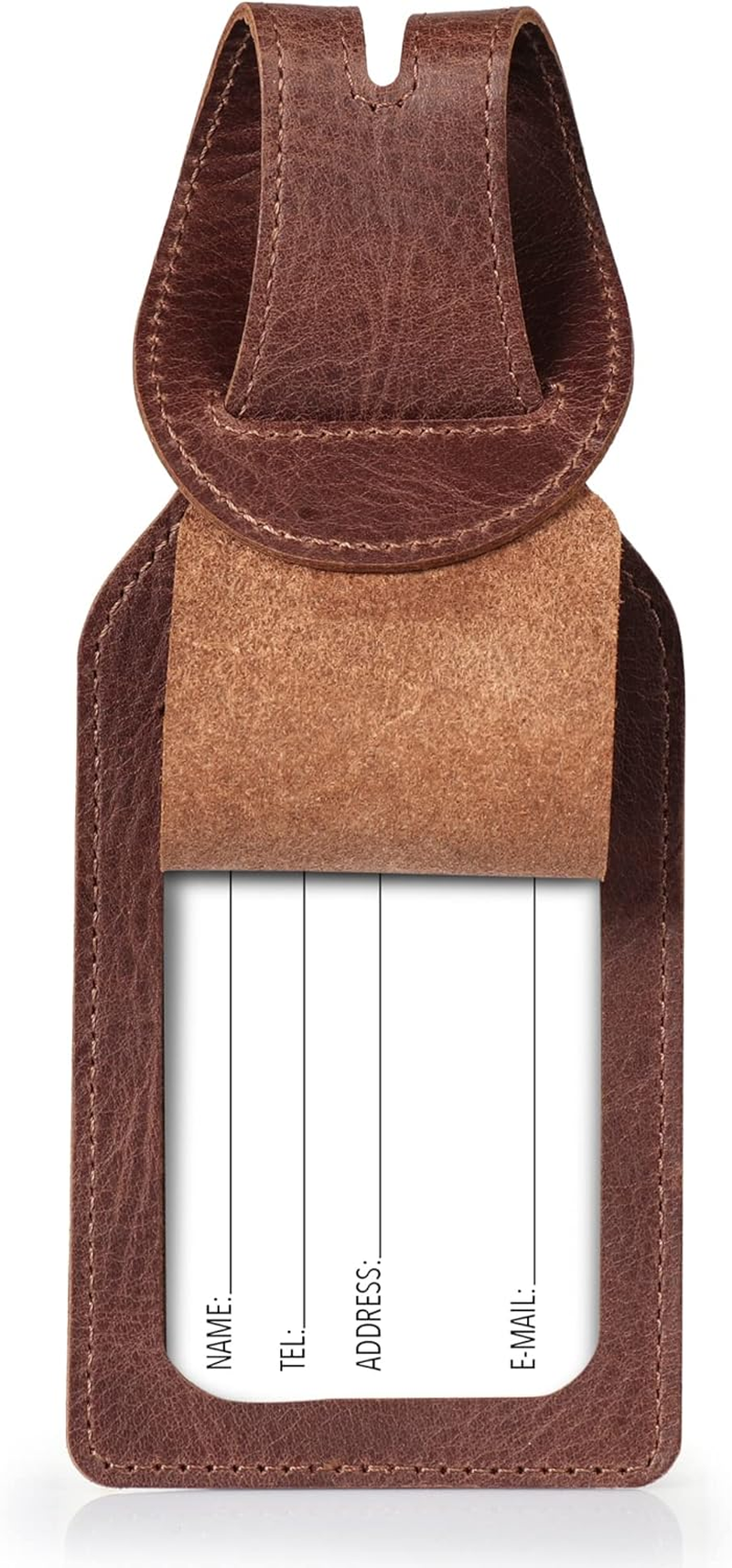 Otto Angelino Real Leather Passport Wallet - RFID Blocking and Baggage Tag - Unisex - Blue image number 5