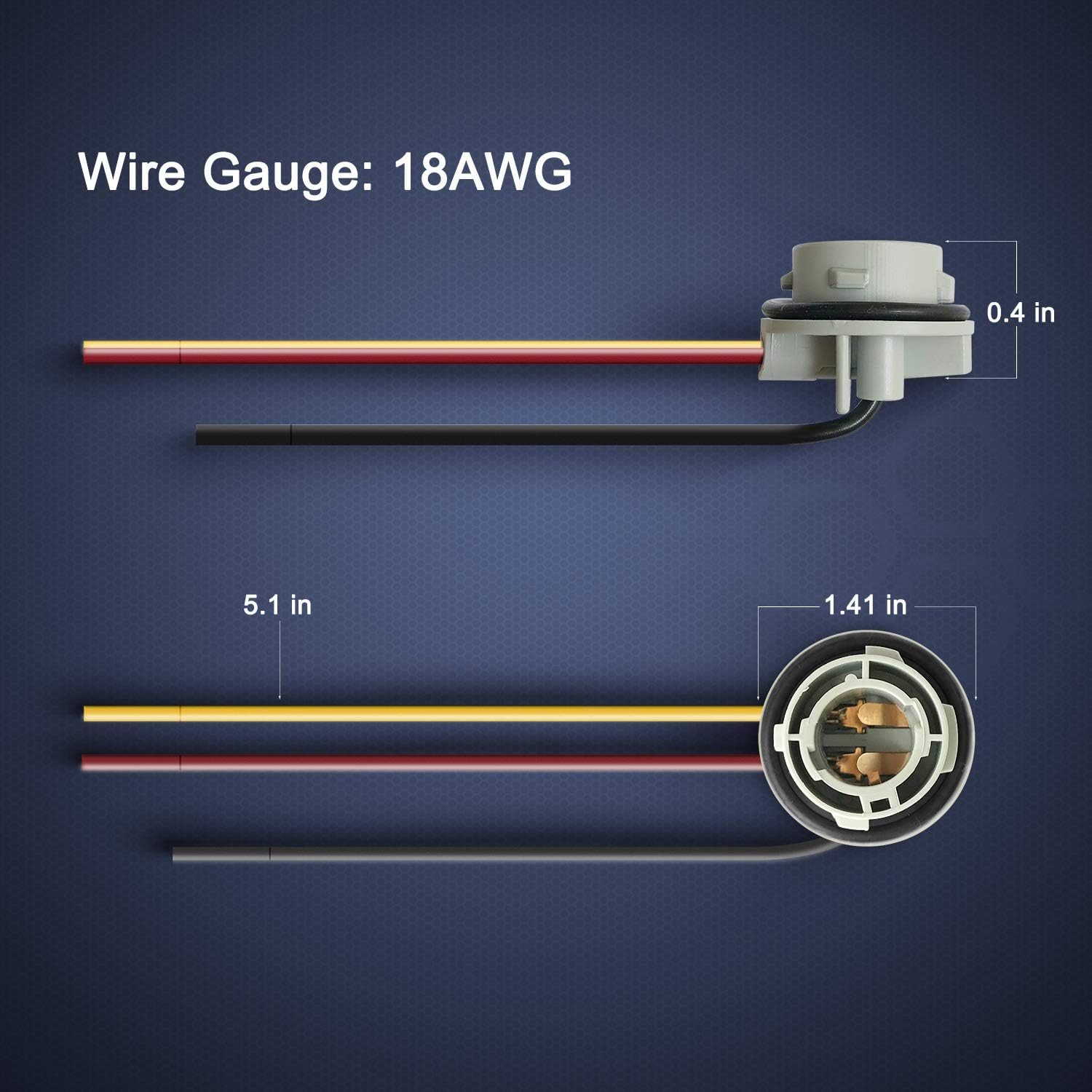 1157 BAY15D Turn Signal Brake Light Bulb Socket Wire Harness Connector(Pack of 2) image number 6