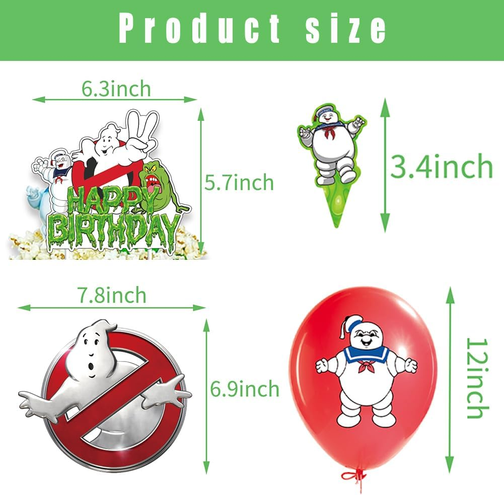34PCS Ghost Party Balloons Decorations Set,Ghost Birthday Party Supplies,King Banner,Kids Animals Party Decorations Ghost Theme Cake Toppers for Baby Shower, Kids Birthday Party image number 6