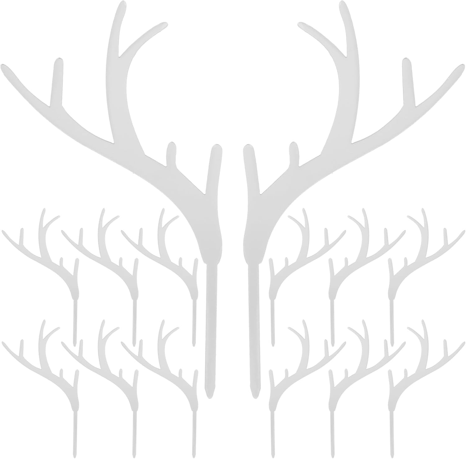 LUOZZY 20Pcs Reindeer Antlers Cake Toppers Christmas Cupcake Picks Deer Antler Cake Decoration Photo Props Xmas Party Supply - Silver image number 3