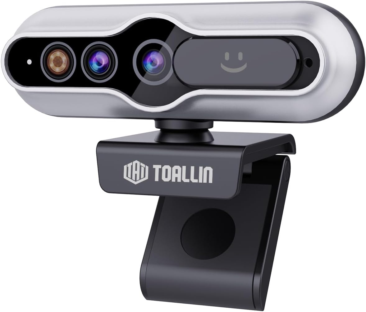 TOALLIN 2K QHD Webcam with Windows Hello, Facial Recognition Web Camera, 5 Million Pixels, Auto-Focus Computer Camera, USB Webcam with Microphone & Privacy Shutter image number 5