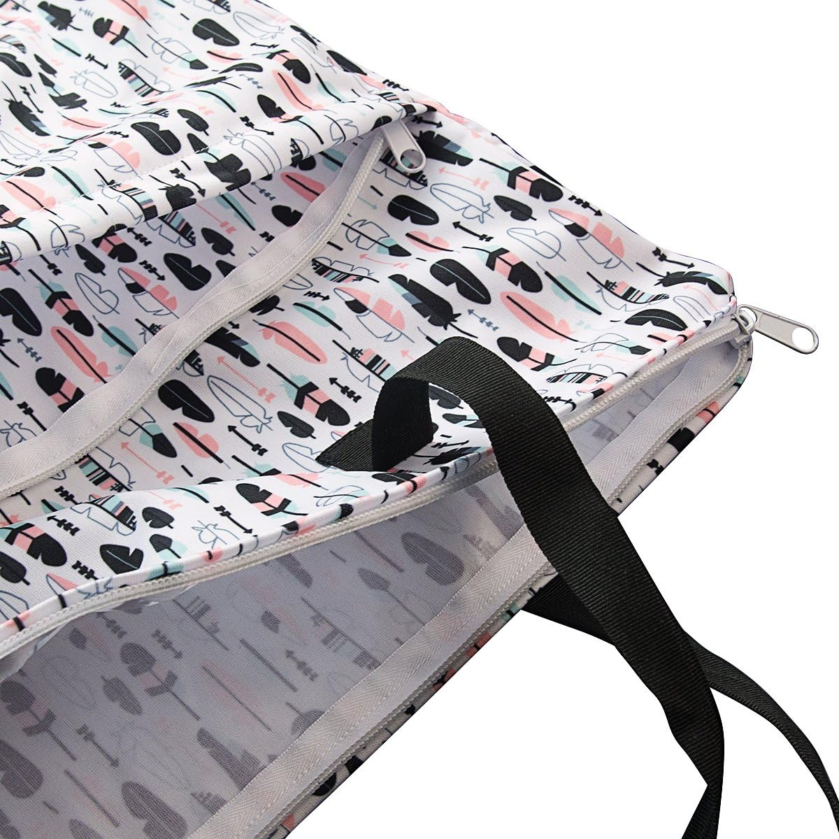ALVABABY 2 Pack Large Wet Dry Bag Waterproof Hanging Cloth Diaper with Double Zippered Pockets 25X18 Inches HL-WB01H001-AU1 image number 6