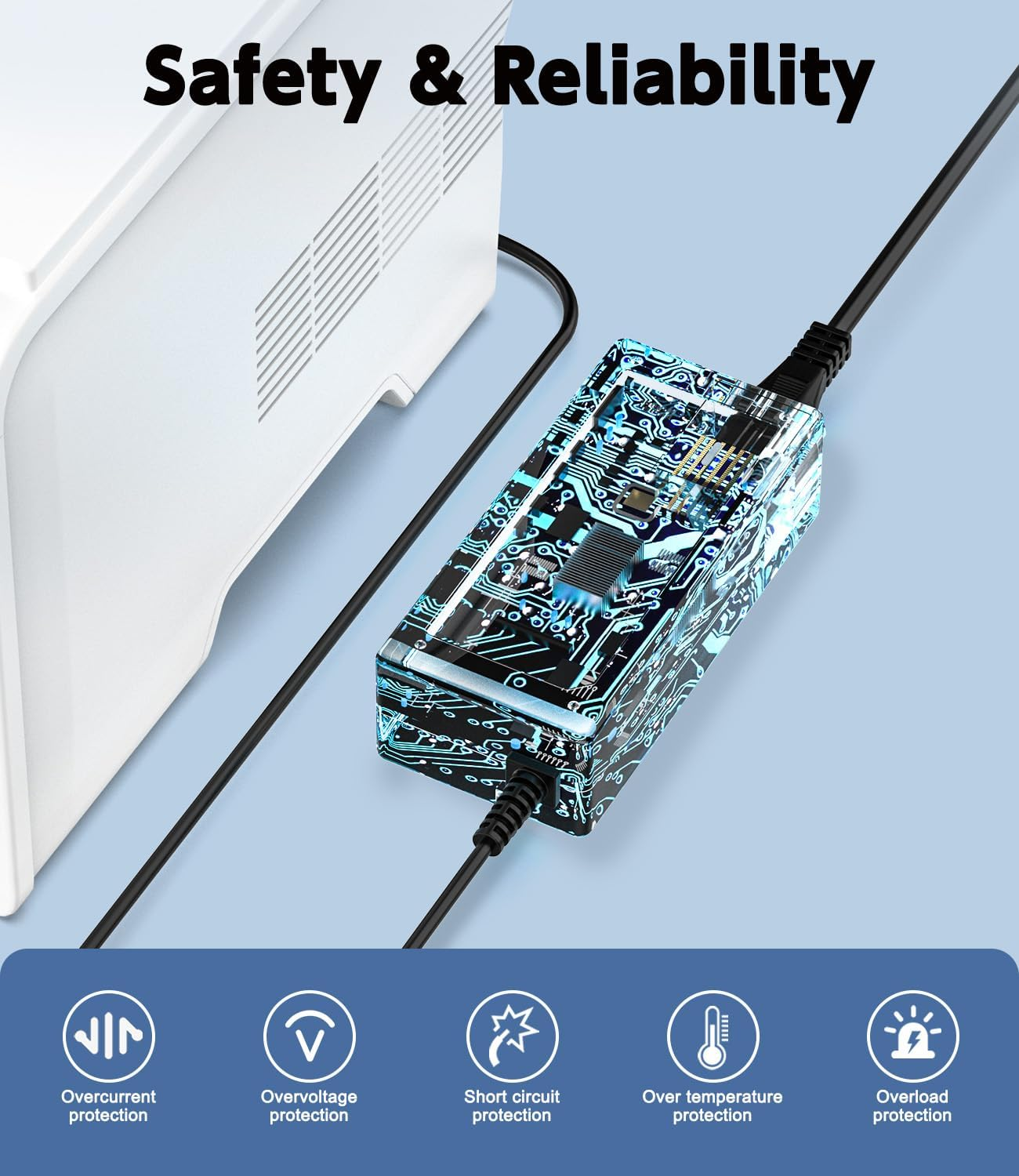 Power Supply 24V Charger for Logitech G29 G27 G25 G923 G920 G940 GT Driving Force Pro, Xbox 360 Racing Wheel, FUJITSU Fi-6130 Scanner, APD DA-42H24, AD10110LF, DC 24V 3A 2A 2.5A 2.7A 1.5A AC Adapter image number 3