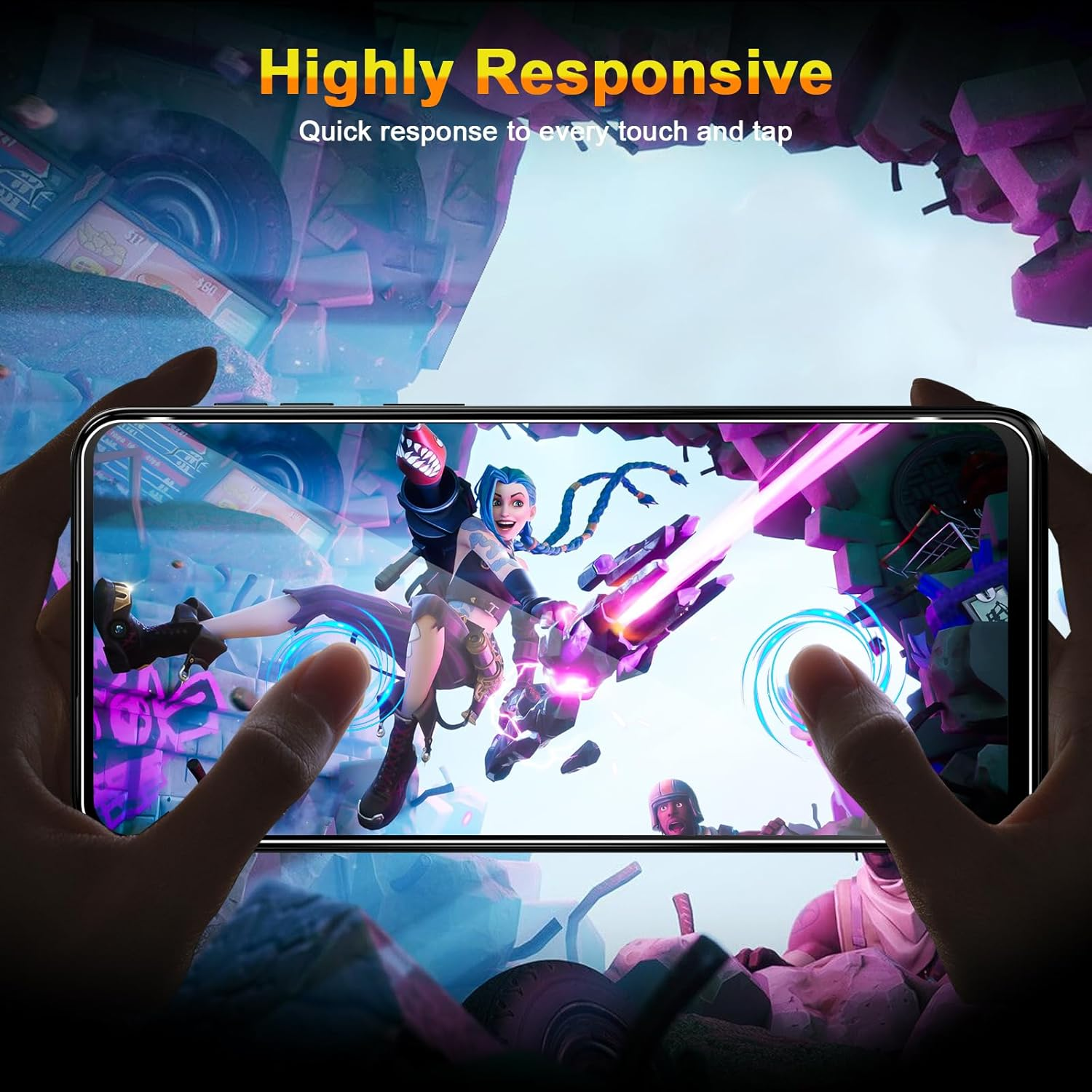 QULLOO Screen Protector for Motorola Moto G55, Pack of 2 Tempered Glass Screen Protector with 2 Camera Protection [9H Hardness Glass Film] [HD Clear Protective Glass] [Anti-Scratch Screen Protector] - Transparent -F6 image number 3