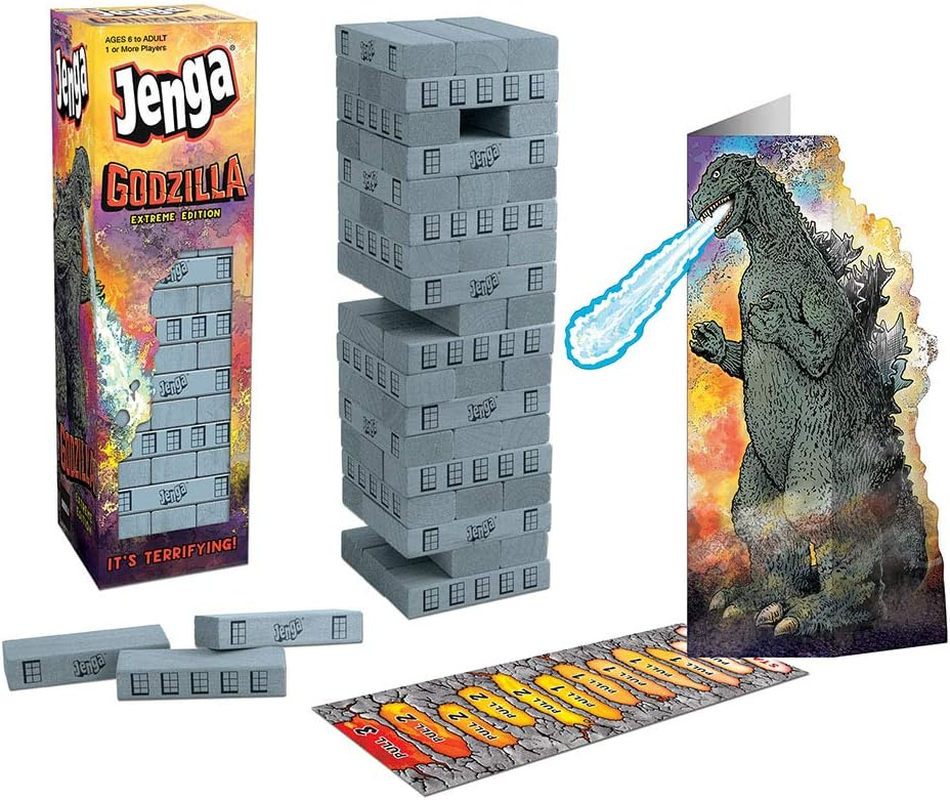 Jenga: Godzilla Extreme Edition | Based on Classic Monster Movie Franchise | Collectible Game with Unique Gameplay Featuring Movable Godzilla Piece image number 5