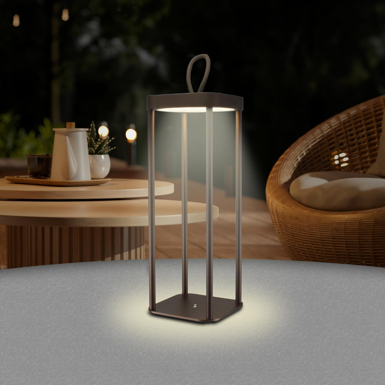 BEPER P207ILI101 Rechargeable LED Lantern for Outdoor and Indoor Use, 25 Warm Light Leds, Adjustable Intensity, IP44, USB Type-C Included, Battery Life up to 12 Hours