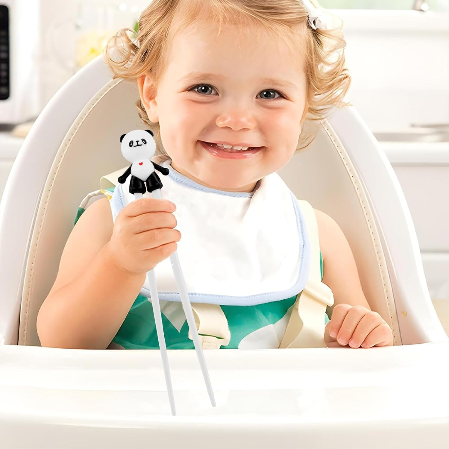 Chopsticks, Chopsticks Panda, Chopsticks for Children, Reusable Non-Slip Chopsticks, Training Chopsticks, Personalized Chopsticks for Ramen, Asian Tableware (Black White) image number 4