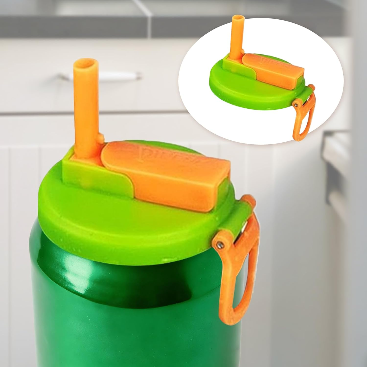 Soda Can Cover with Straw, 4 Pieces Spill-Proof Soda Can Lids, Silicone Lids for Soda and Beer Cans, Canned Beverage and Juice Drink Can Cover, Set of 4 image number 4