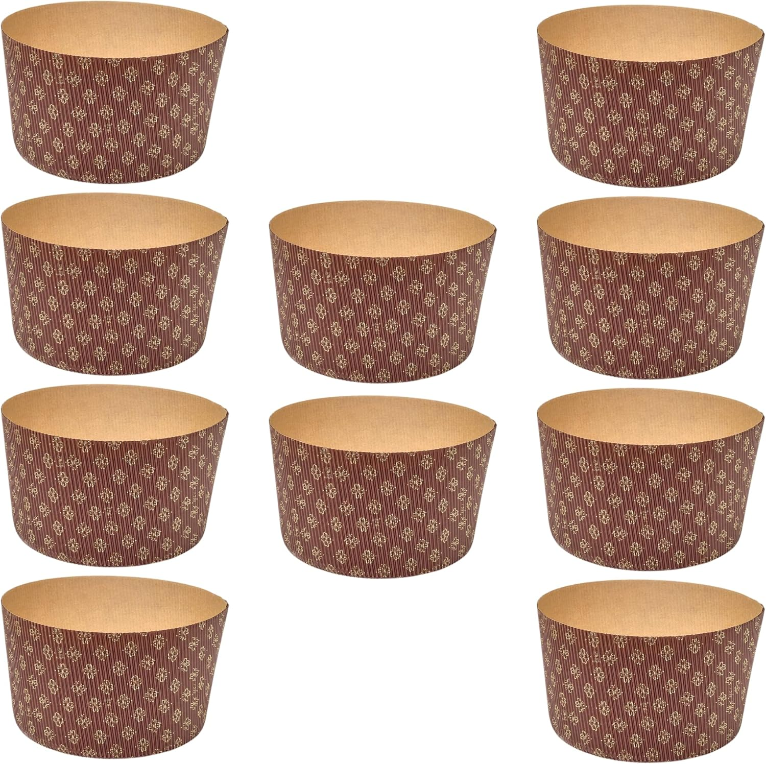 Premium Panettone Moulds - 1Kg (Pack of 10) - Professional Panettone Corrugated Paper Baking Cups Made of Pure Cellulose for Panettoni Heat Resistant up to 220&deg;C image number 5