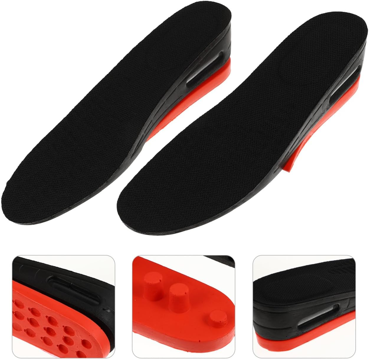 Healeved Height Increase Shoe Pads 2-Layer Removable Insoles for Men and Women Comfortable Air Cushioned Inserts Trimmable for Custom Fit Adds up to 2.2 Inches for Daily Use and Special Events