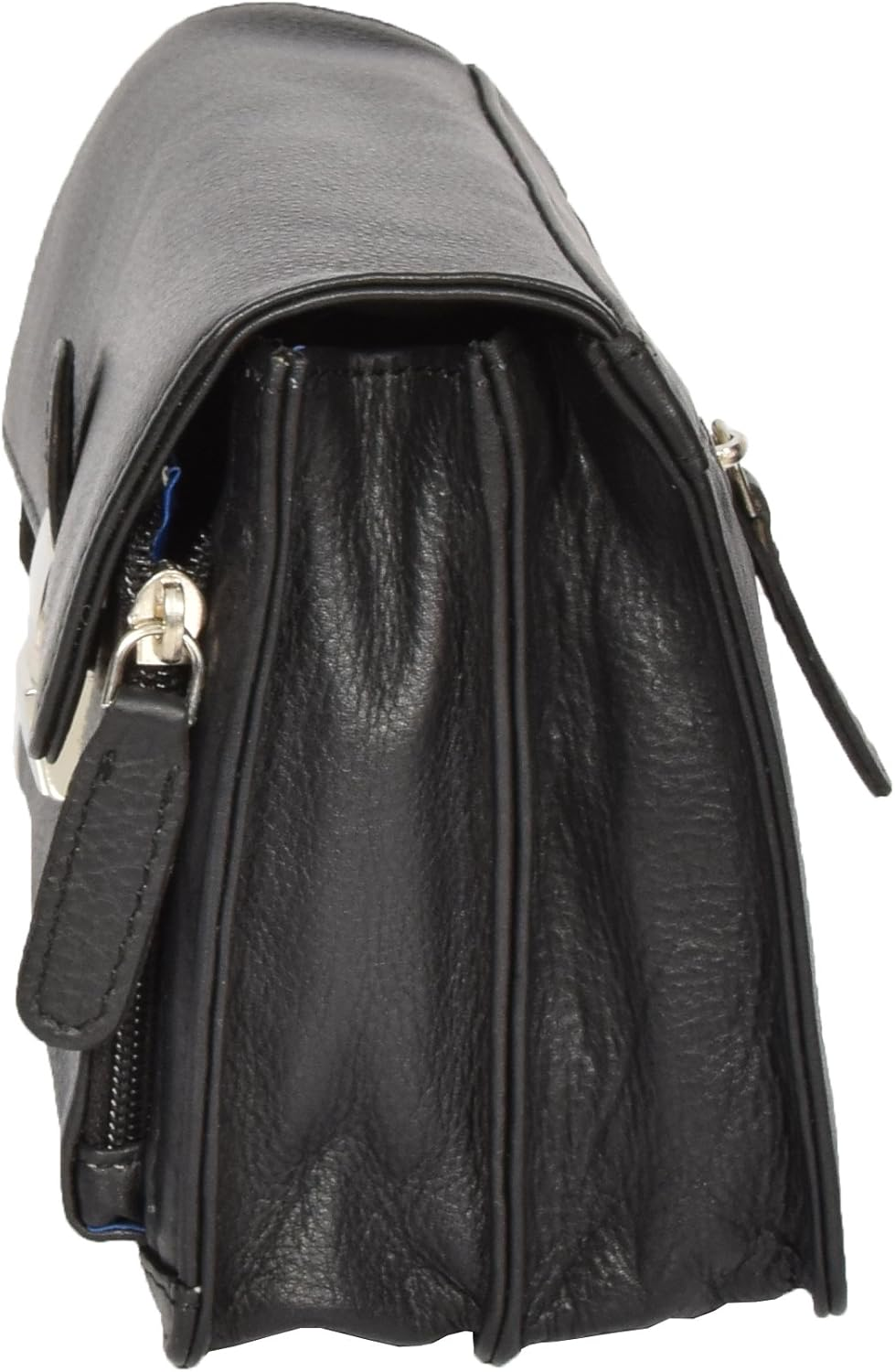 Mens Leather Wrist Bag Mobile Travel Cab Money Organiser Pouch HOL584 Black image number 5