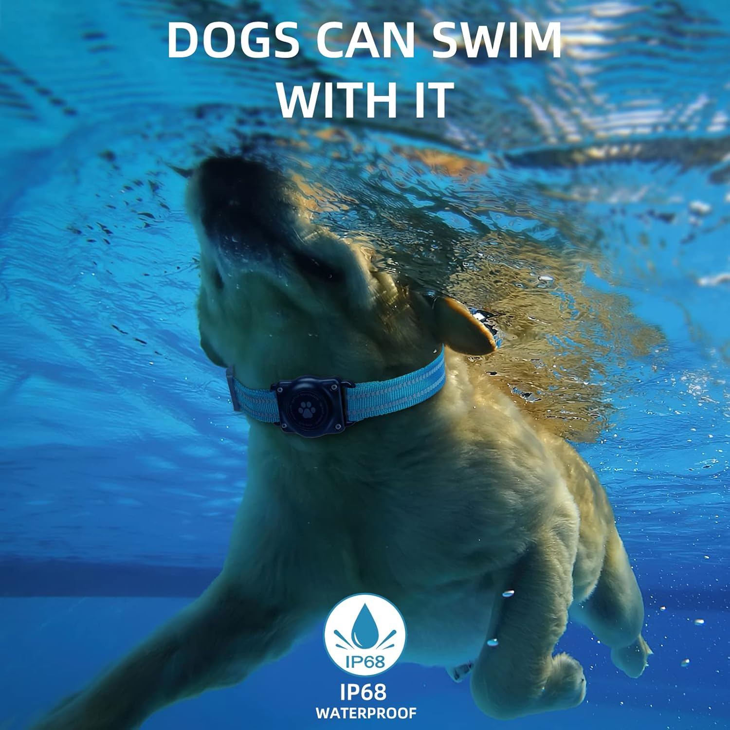 Airtag Dog Collar, 100% Waterproof Integrated Apple Air Tag Dog Collars, Reflective GPS Dog Collar with Hard PC Airtag Holder Case for Small Medium Large Dog image number 4