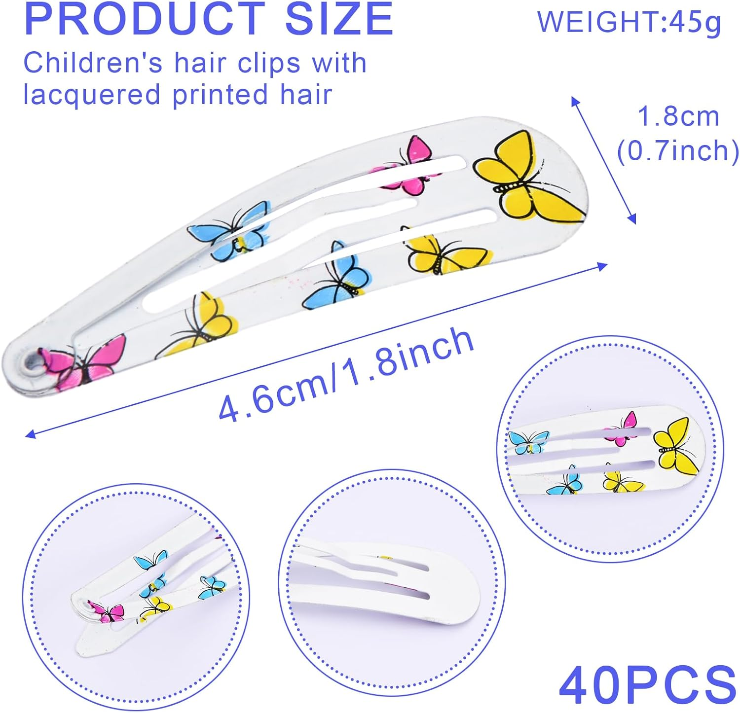 Girls Hair Clips, 40 Pcs Colorful Small Hair Barrettes, Multiple Style Printed Hair Clips, Cute Candy Color Barrettes, 2 Inch Cartoon Little Hairpin for Toddlers Kids Girls image number 1