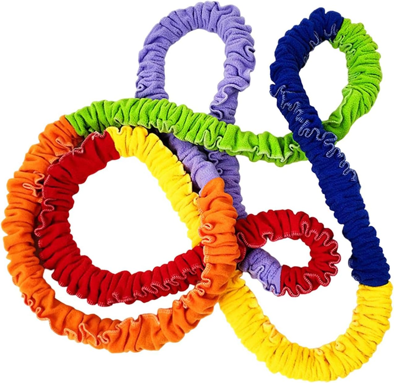 Vaveren Elastic Cooperative Stretchy Band Resistance Band Sensory Integration Training Toy Soft Multi Sizes for Outdoor Activities Kindergarten Kids, 3M