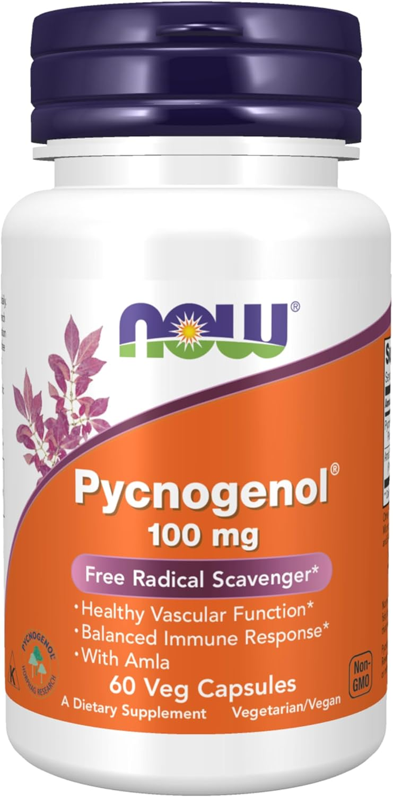 NOW Pycnogenol 100Mg, 60 Veg Capsules image number 3