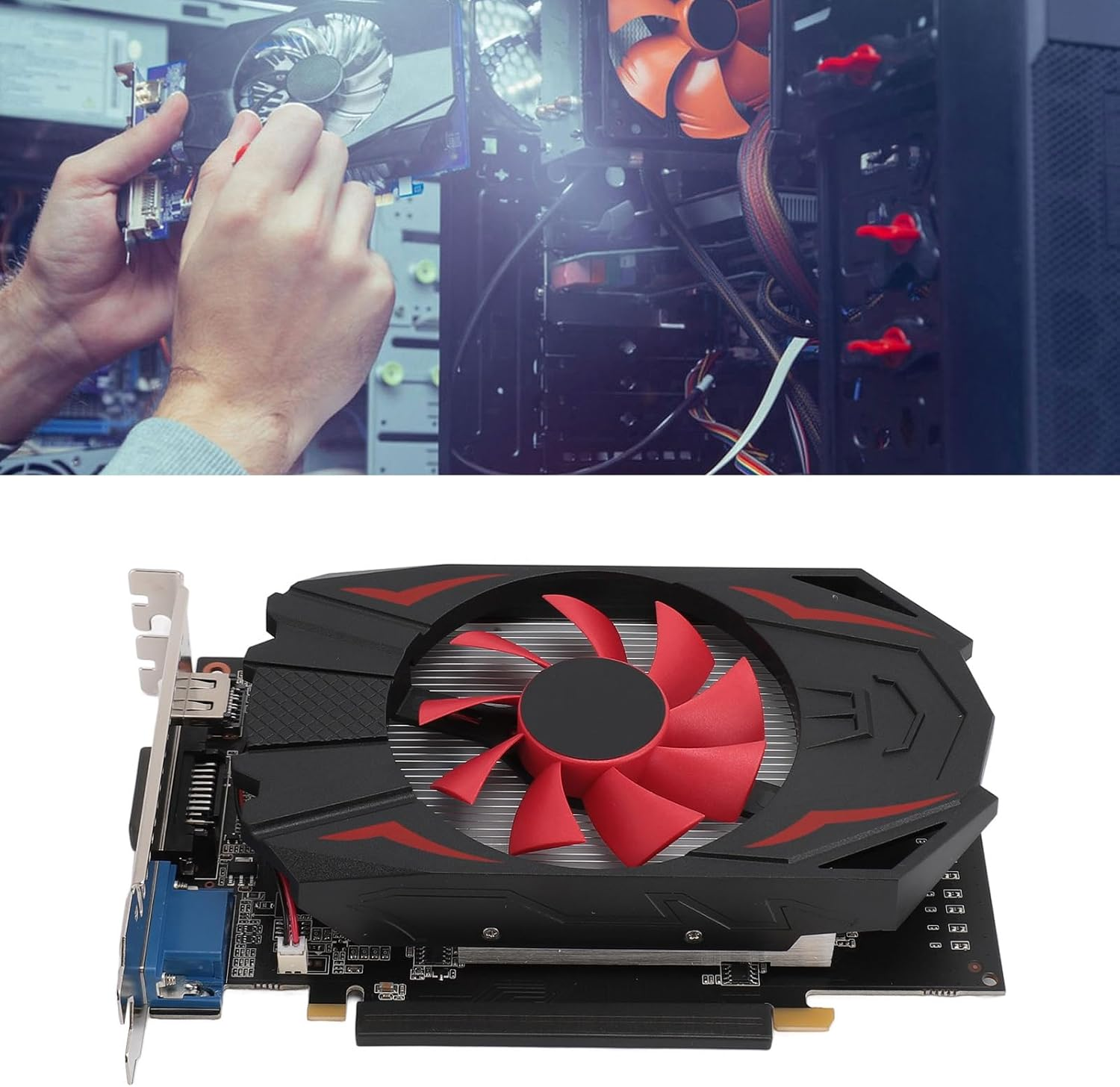 GTX1050 2GB DDR5 Gaming Graphics Card, 128Bit 5000MHZ Core Frequency, 2560X1600 Resolution, Support for Directx 12, PCI Express 2.0 16X Slot, Cooling Module image number 6