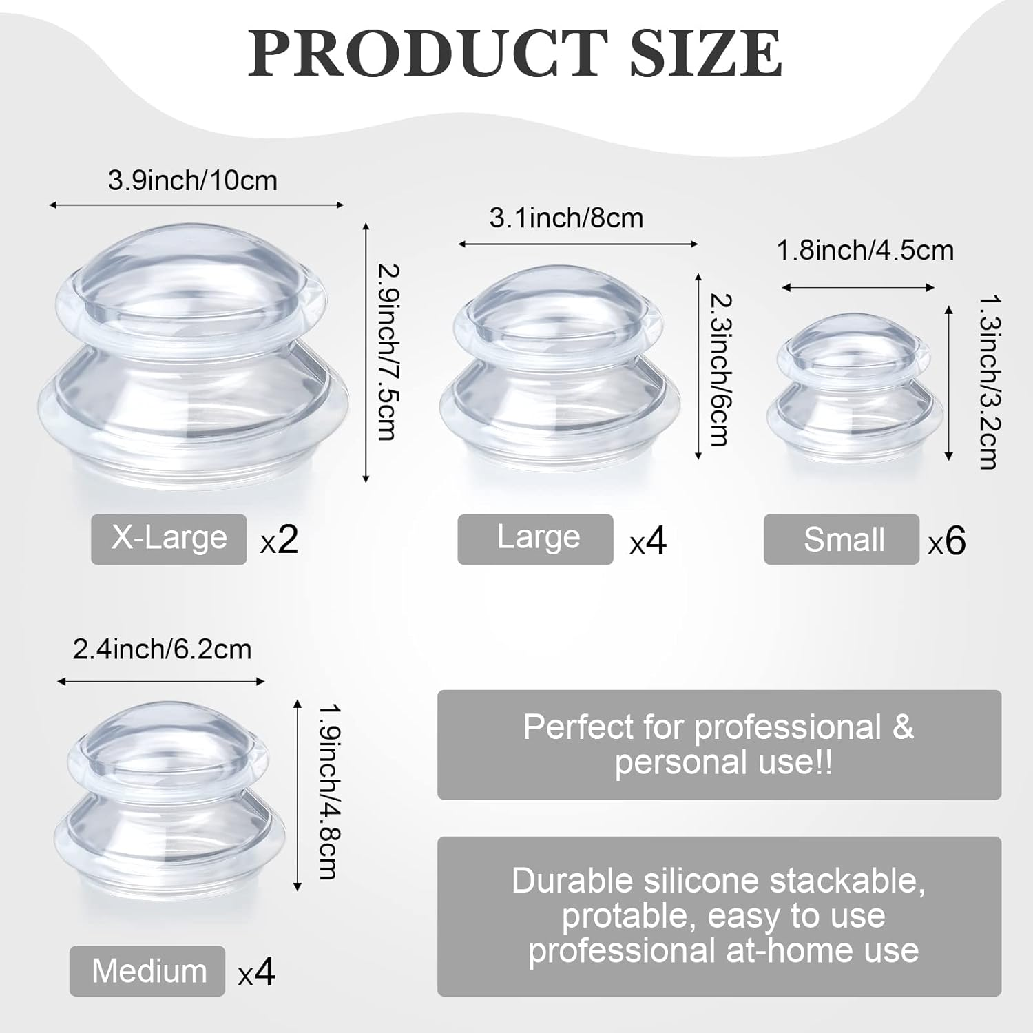 Syhood 16 Pcs 4 Sizes Cupping Therapy Set Silicone Cupping Massage Cups Professional Chinese Cupping Therapy Studio and Household Set for Cellulite Reduction Body Myofascial Muscle Nerve Joint Pain image number 1