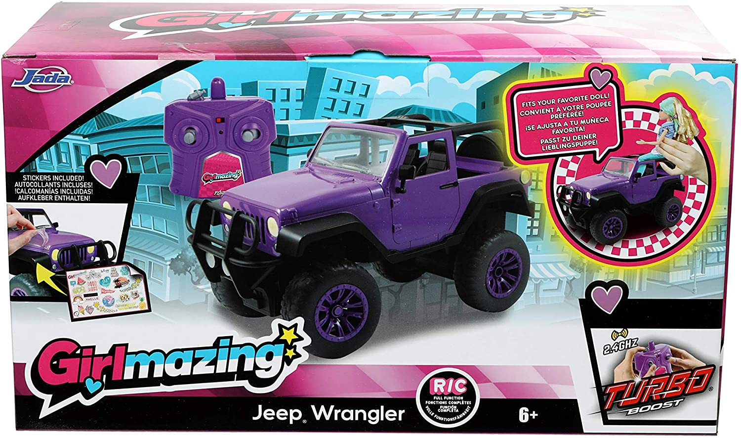 Jada Toys GIRLMAZING Big Foot Jeep R/C Vehicle (1:16 Scale), Purple image number 3