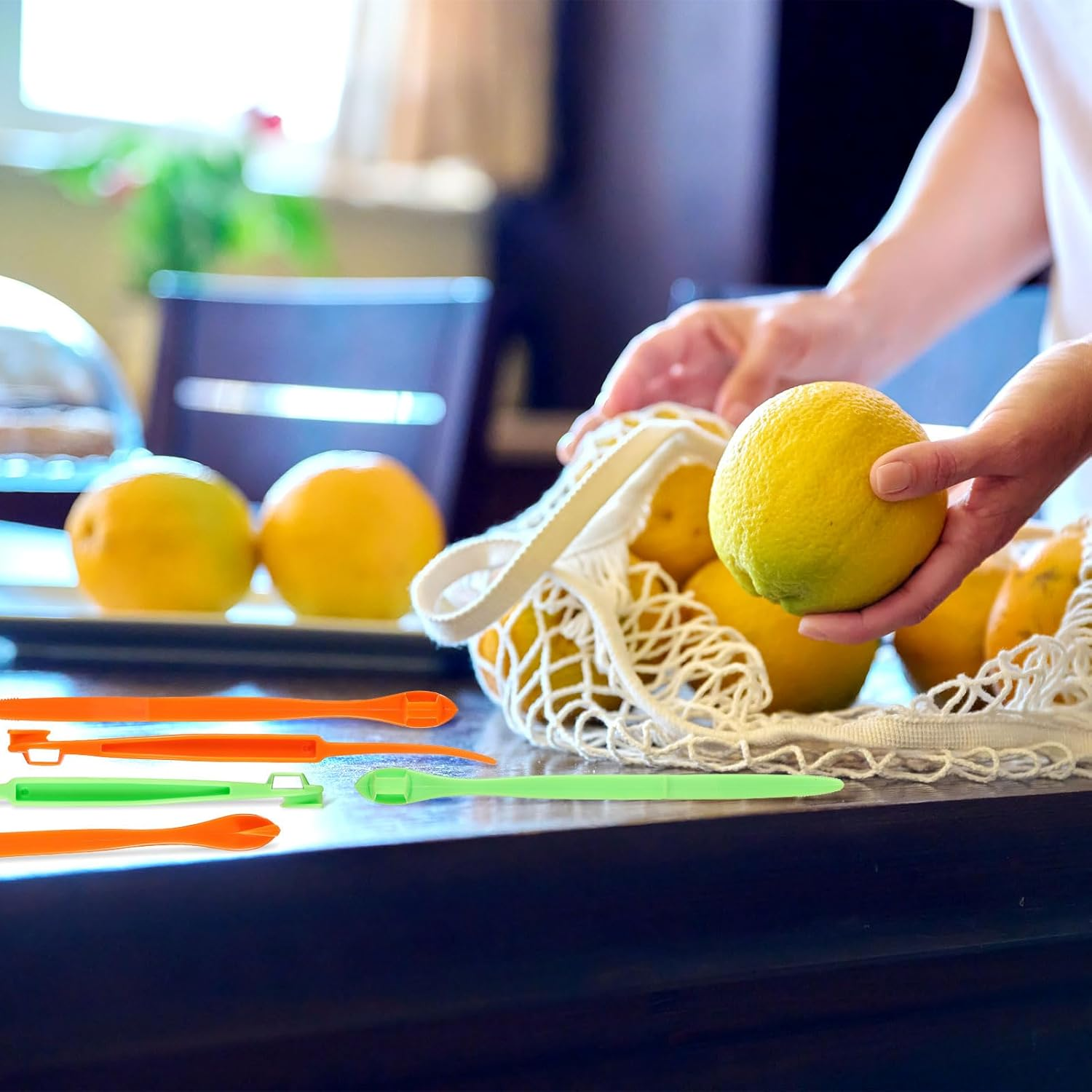 10Pcs Orange Peeler Tool, Plastic Orange Peeler Citrus Skin Peelers with Long Handle Citrus Peel Cutter Fruit Skin Peeler Kitchen Accessory Kitchen Gadget(Grass Green & Orange) - (Grass Green  Orange) image number 6