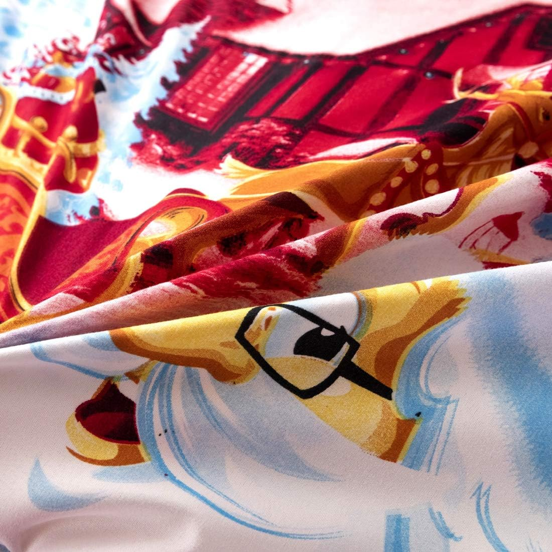 Father Christmas Santa Presents Xmas Quilt Duvet Cover & Pillowcase Bedding Bed Set, Multi-Colour Santa Claus Duvet Cover Set, Ultra Soft, Durable Design (King Set 3Pcs) image number 3