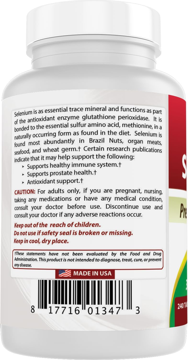 Best Naturals Selenium 200 Mcg Supplement, 240 Count
