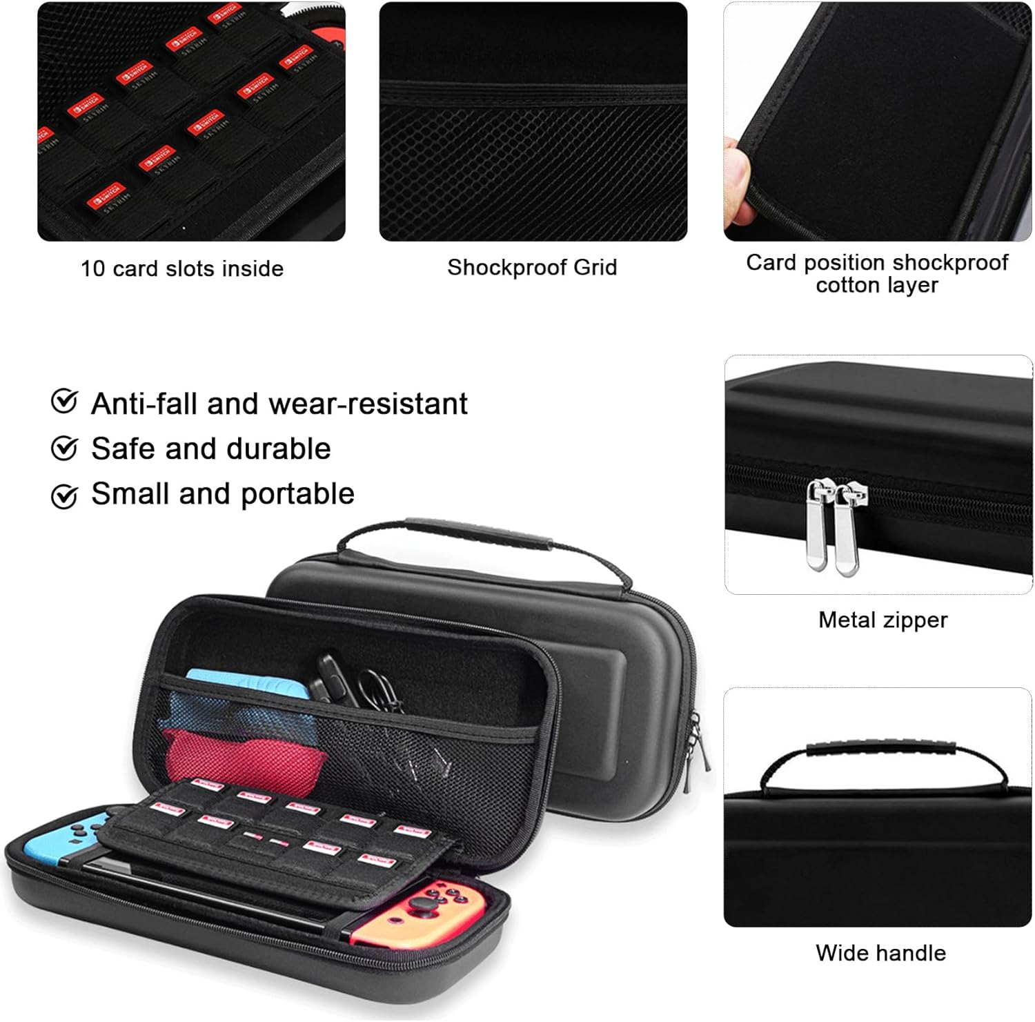 Carry Case for Switch OLED and for Nintendo Switch with 20 Game Cards Holder image number 5