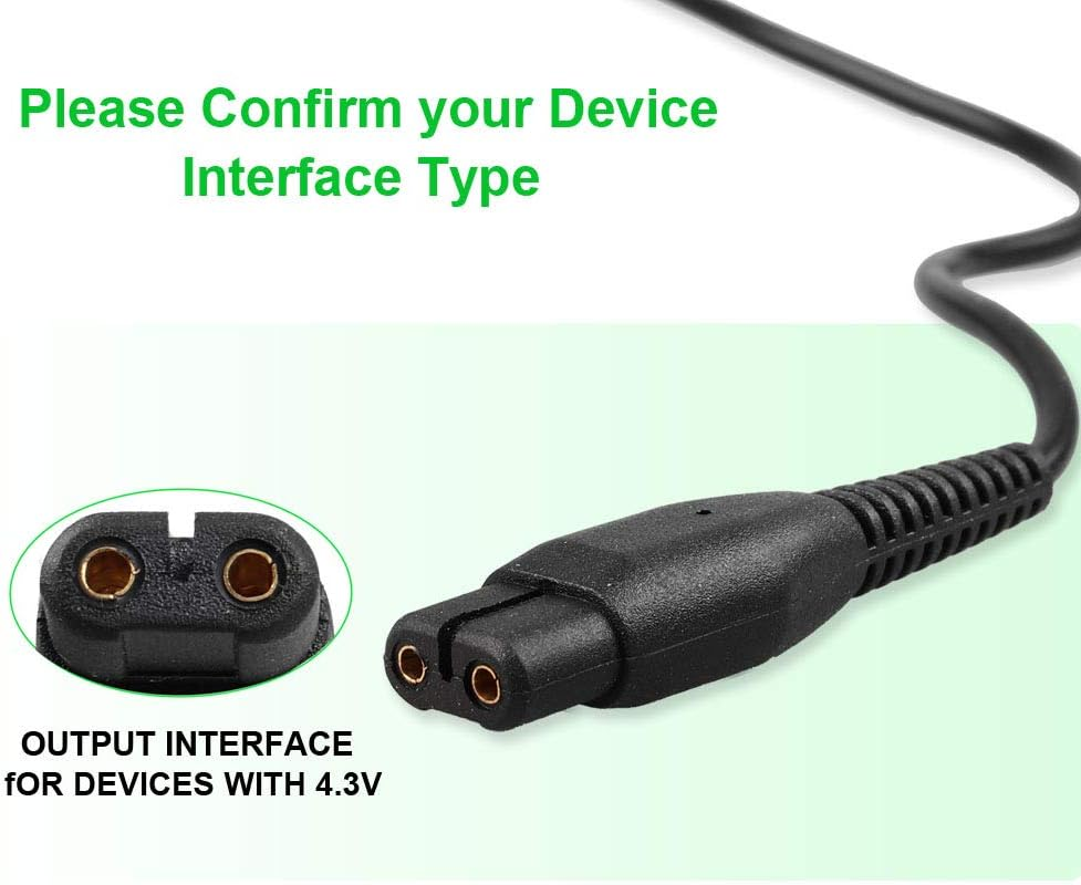 4.3V Power Supply for Philips Oneblade Electric Shaver, Replacement Philips Razor Charging Cable RQ310, RQ311, RQ312, RQ320, RQ328, RQ330, RQ331, RQ338, RQ350 Charger Power Cord, AU Standard