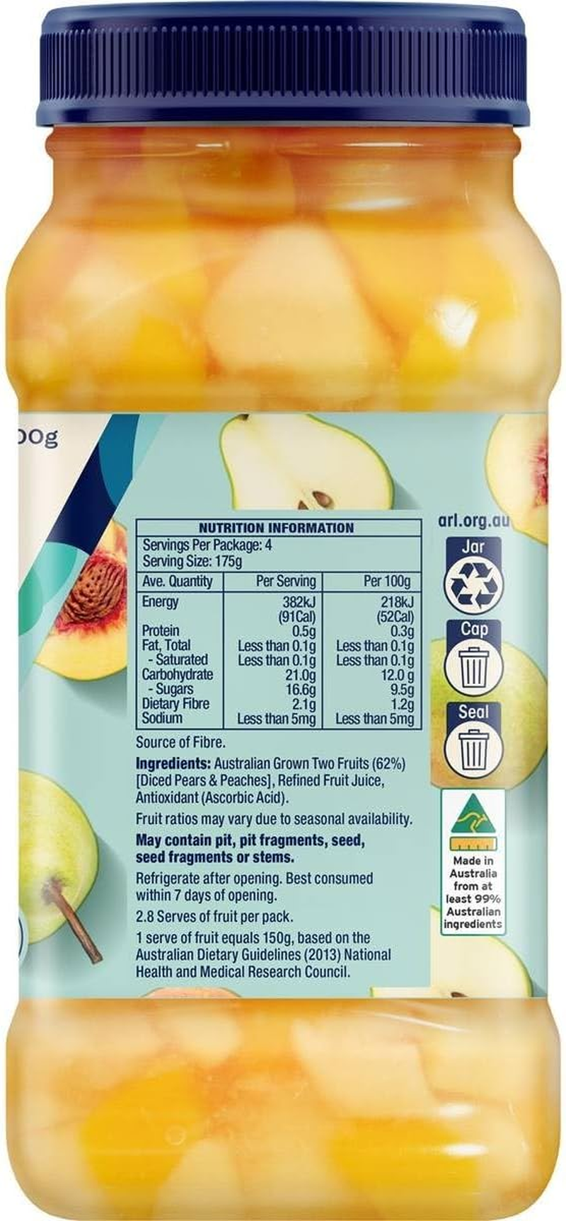 Goulburn Valley Australian Diced Pears and Peaches Two Fruits in Juice 700 G image number 1