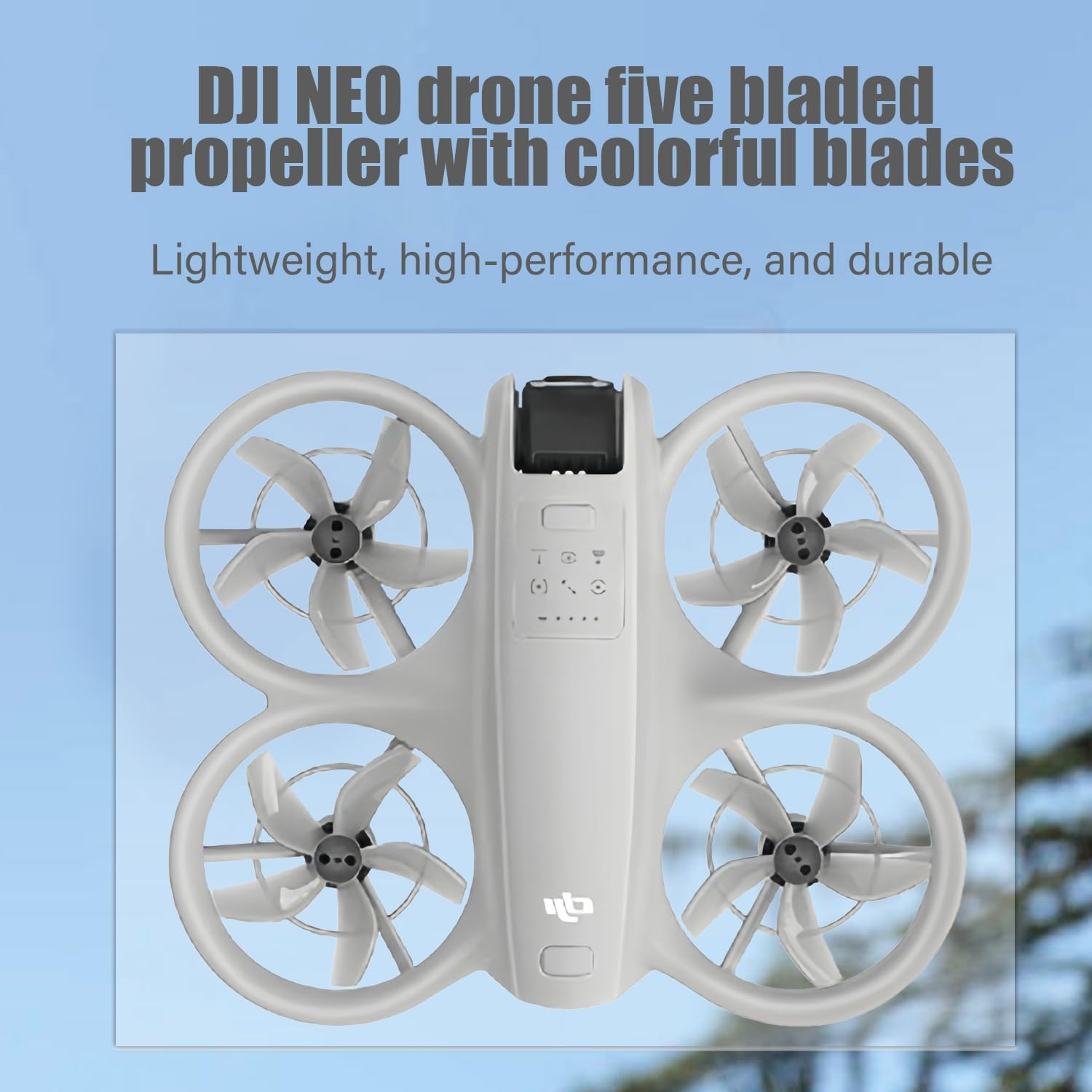 2 Pairs Low Noise Propellers Compatible with DJI NEO, Propeller Quiet for DJI NEO, Safe Multicoloured Available Low Noise Quick Release Robust Drone Accessories, Propeller Replacement Wings, Grey image number 3