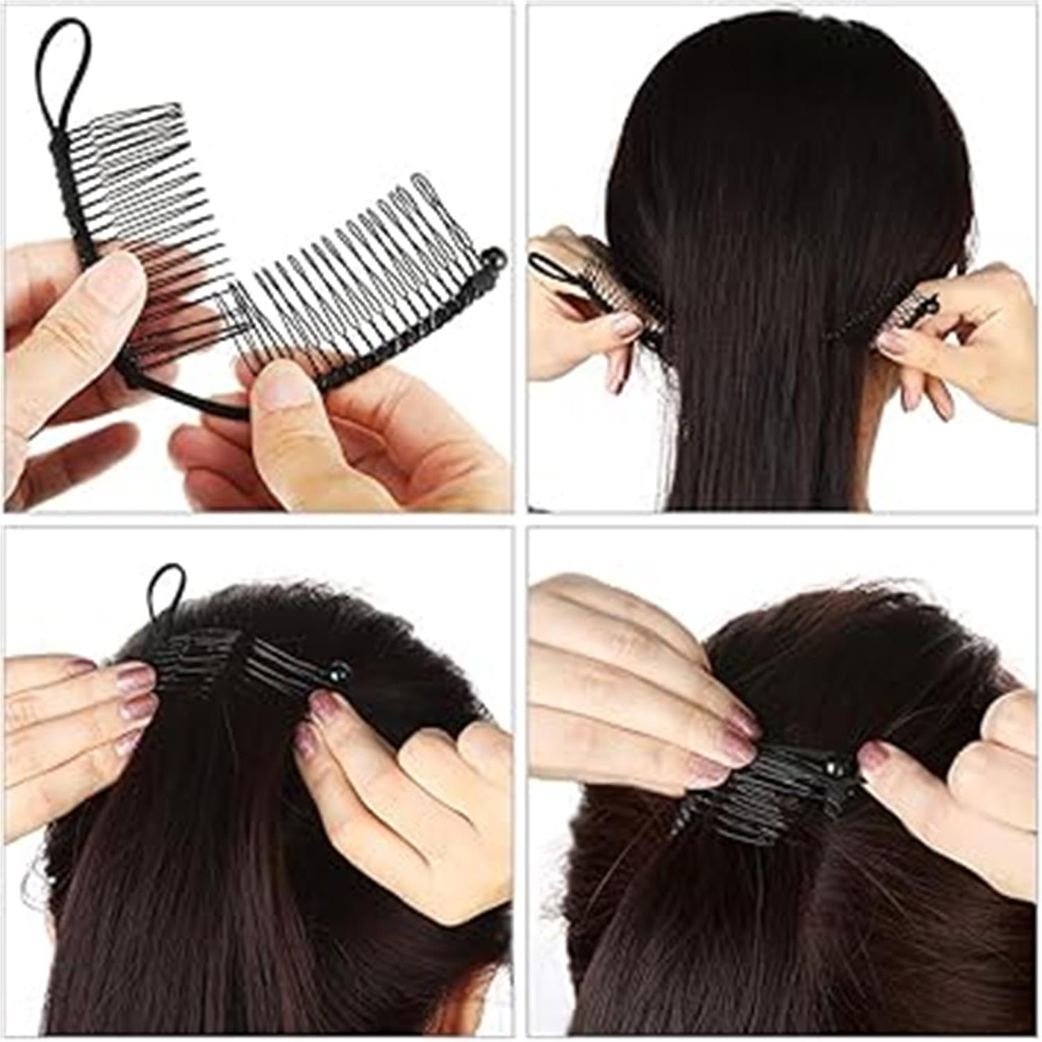 Wimode 4Pcs Banana Hair Clips Vintage Clincher Combs Tool for Thick Curly Hair Accessories Fish Shape Ponytail Holer Claws Grips Clamp Clip Claws Set for Women - 4Pcs-A image number 2