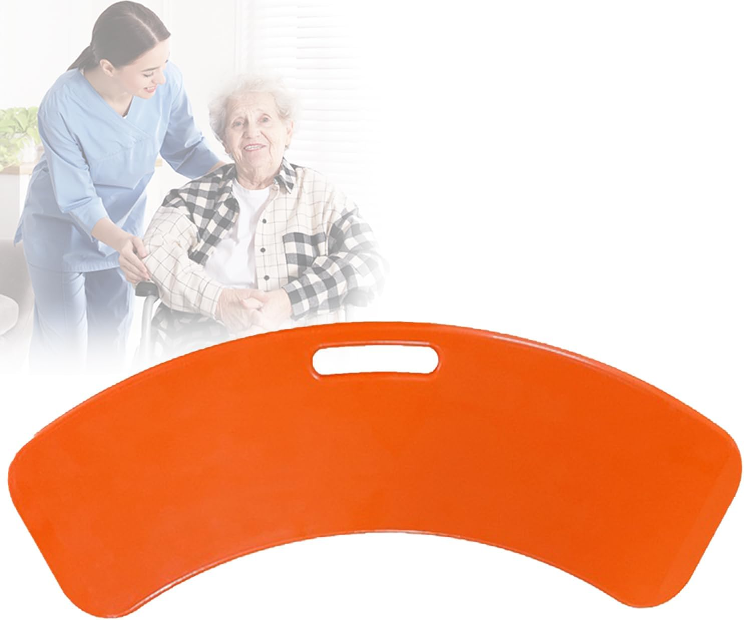 Sliding Transfer Boards Slide Board to Transfer to Wheelchairs, Slide Transfer Assistance Devices for Elderly Slide Boards Hold up to 330 Lbs - Seniors from Bed to Chair,Car,Couch,Toilet (Orange)