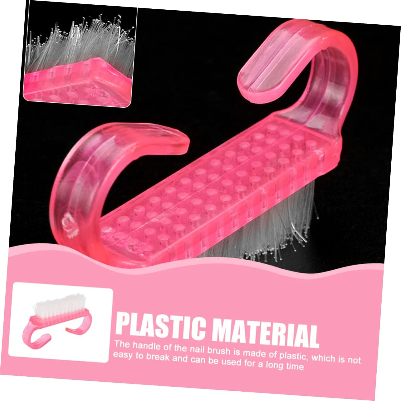 PACKOVE 12Pcs Nail Art Dust Brush Hand Grip Nail Cleaning Manicure Supplies for Fingernail Cleaning Small Plastic for Manicure image number 5