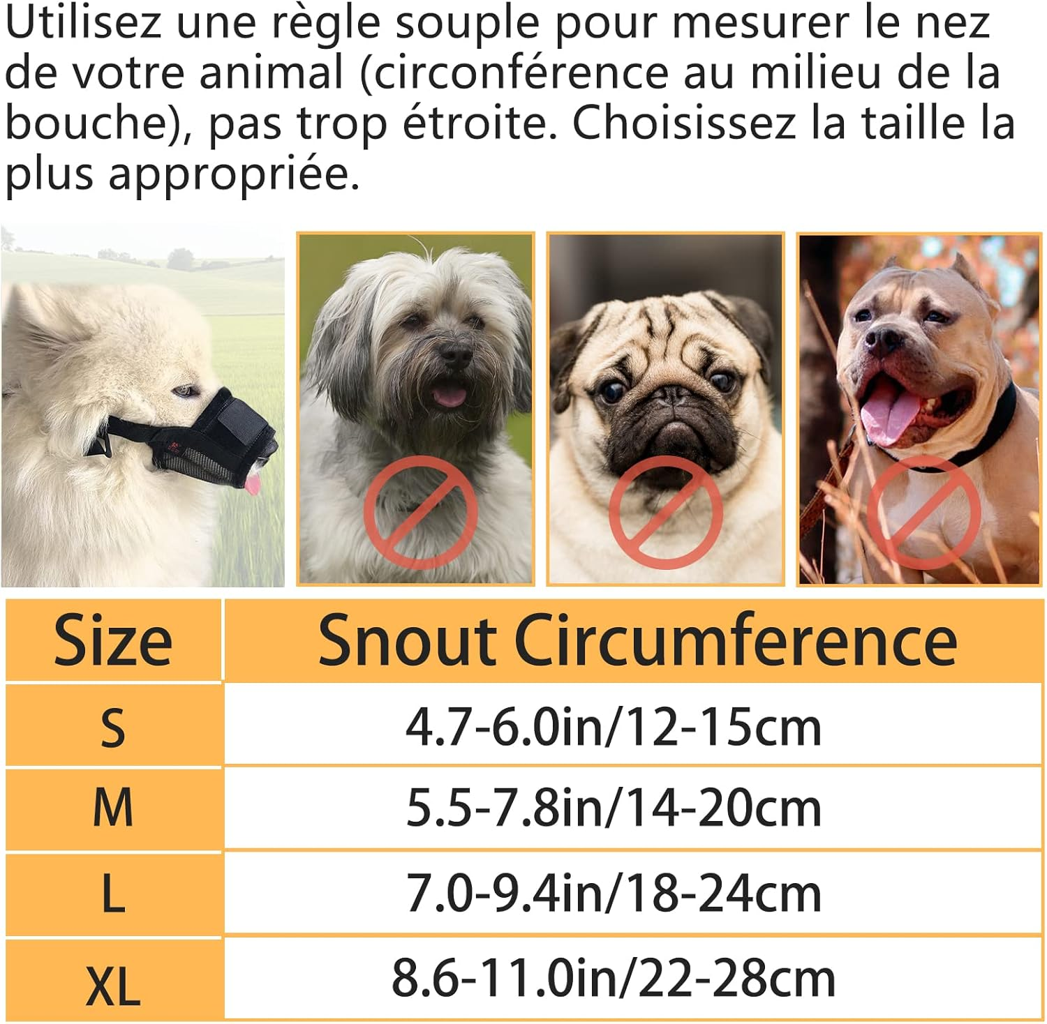 Muzzle for Dogs, anti Biting, Breathable and Chewing with Comfortable Nylon Mesh Soft Fabric and Adjustable Loop, Suitable for Small, Medium and Large Dogs (M) image number 1