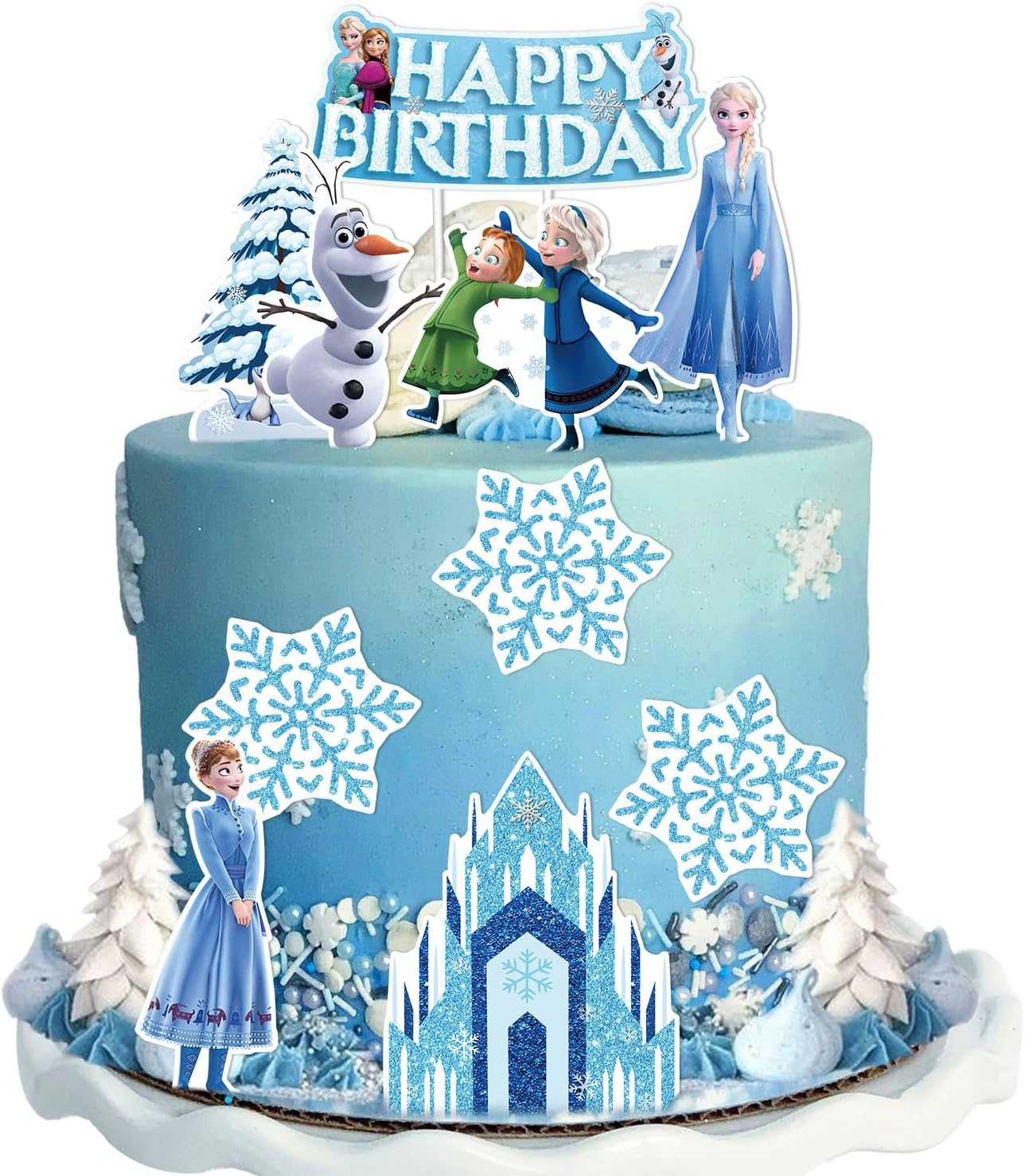 Lahe Frozen Cake Decoration, Happy Birthday Cake Decoration, Frozen Birthday Decoration Girls Cake Topper Birthday Set for Party Decoration for Children Cake Decoration (Pack of 10) - Cartoon Mouse-B image number 5