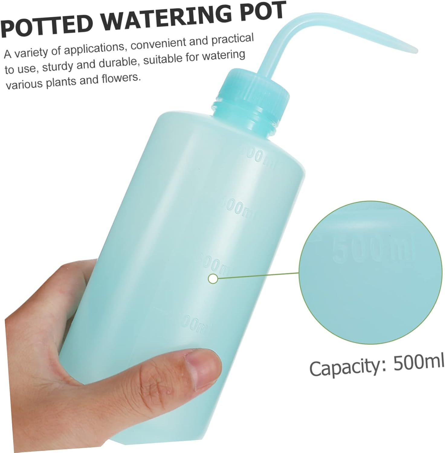 VANZACK 2Pcs Portable Plant Watering Bottles 500Ml Squeeze Spray Bottles for Garden and Household Use Blue Gardening Accessory Multi-Function Water Supply image number 4