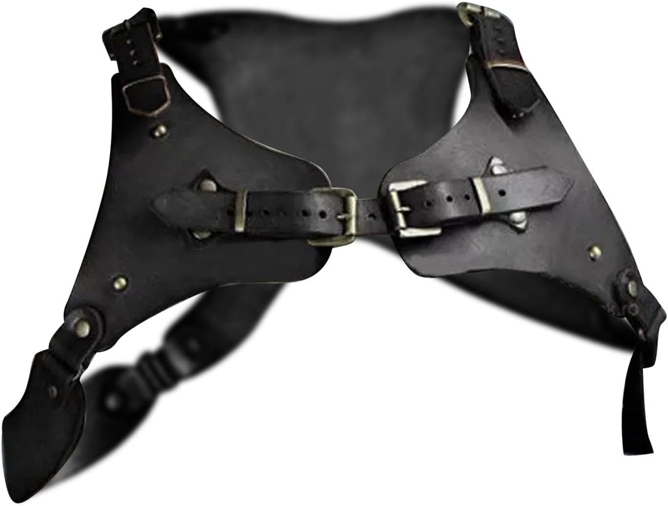 Perfeclan Medieval Body Chest Harness Shoulder Chest Armor PU Leather Adjustable Retro Costume Accessories for Nightclub Cosplay Knight
