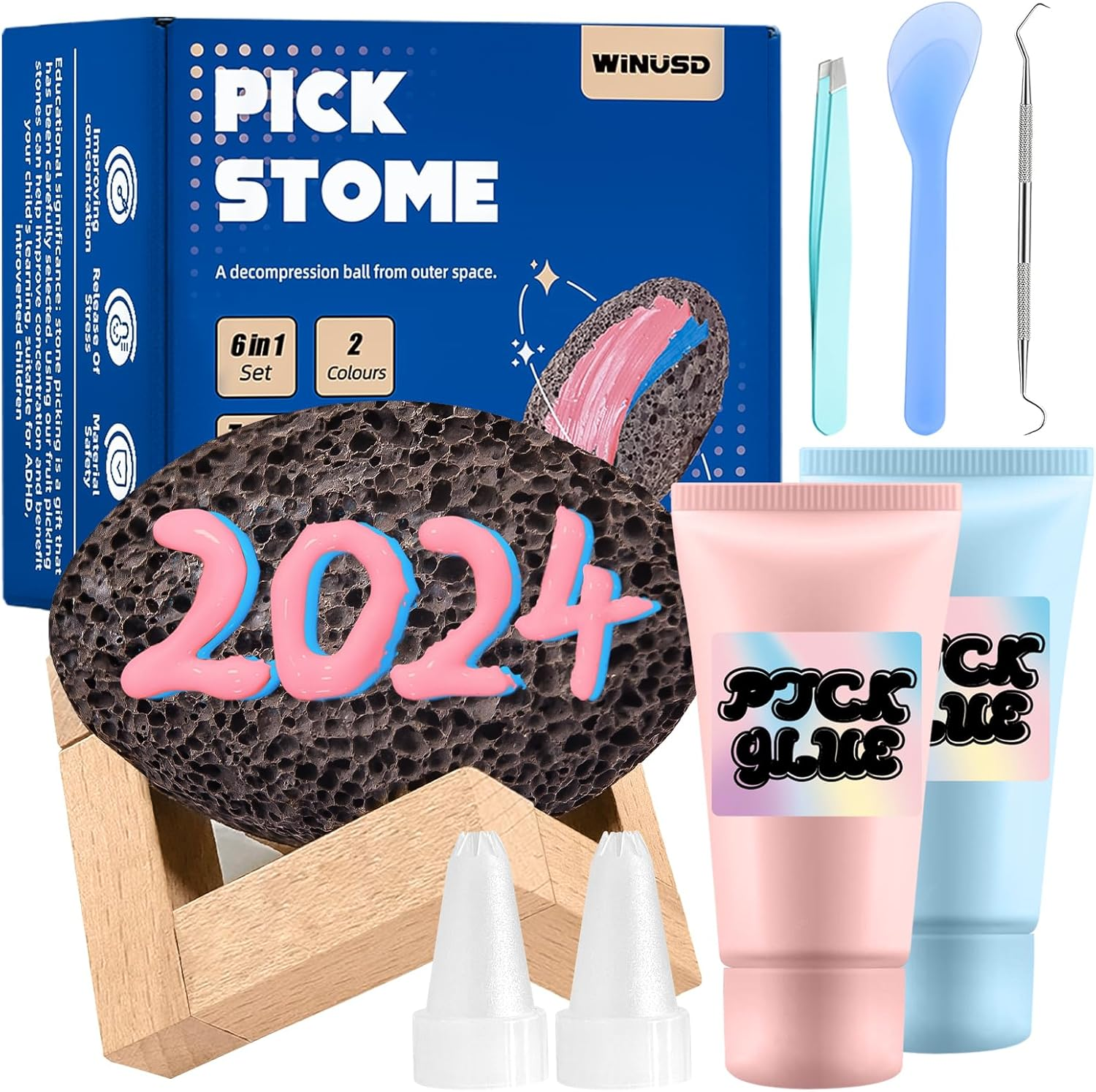 11Pcs Pick and Peel Stone Kit, Skin Picking Fidget Toys, Fidget Picking Stone Kit for Anxiety Relief, Pick Peel Calming Stone, Adult Fidget Toys, Picky Pad Stone, Picking Rock Gifts for Adults&hellip; image number 2