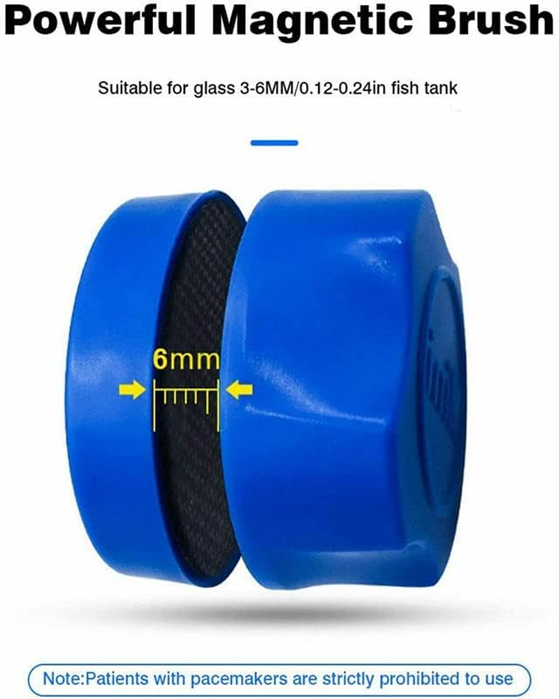 AIMALL Mini Algae Scrapers Magnetic Brush Cleaner Cleaning Glass Algae Aquarium Magnet Fish Tank Aquatic Floating Clean Brush Cleaning Tool, Suitable for 0.12-0.24 Inch Glass Thickness
