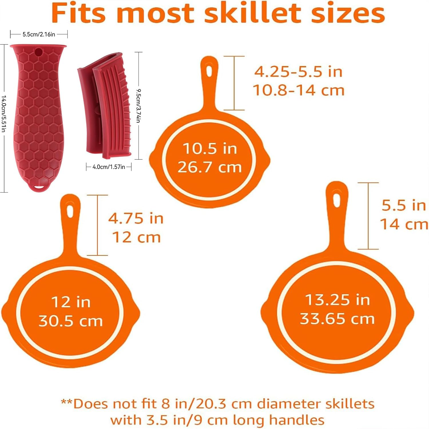 Silicone Handle Holder, Pyhot 2 Pack Black Silicone Cast Iron Handle Cover Skillet Grip Sleeve for Pans image number 1