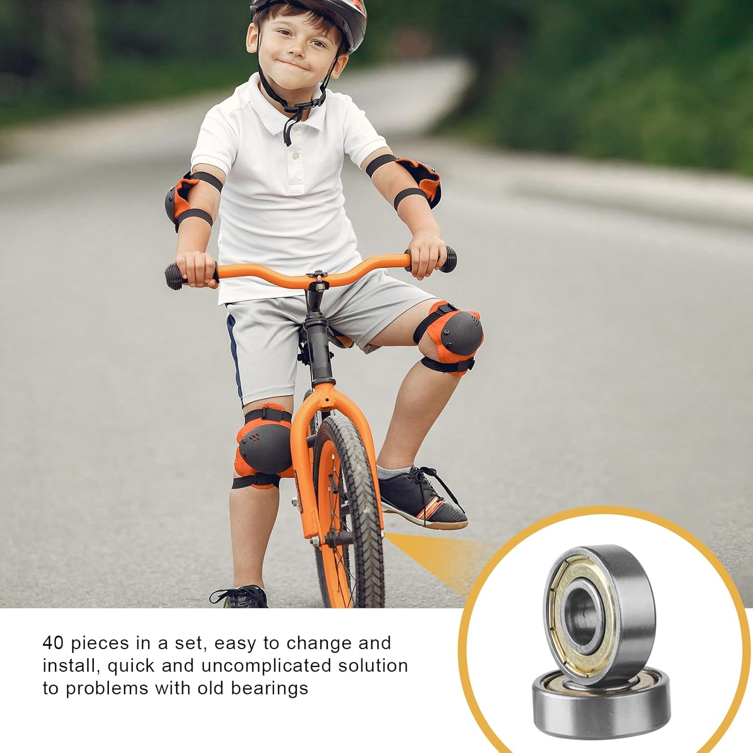 40 Pcs 608ZZ Ball Bearing Pack, 8X22X7Mm Double Shielded Deep Groove Bearings, Carbon Steel Precision Bearings for Skateboards, Scooters, Inline Skates, and Electric Motors image number 2