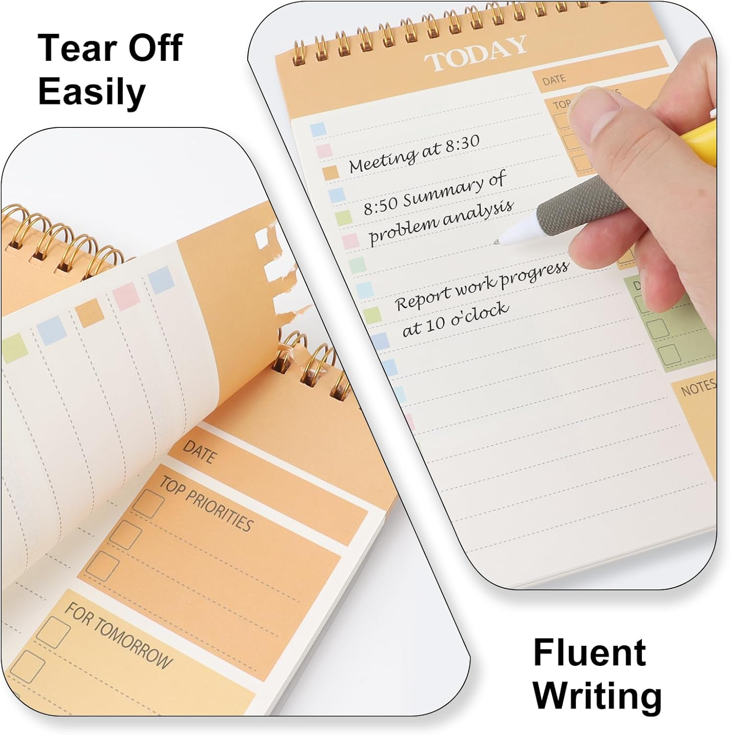 ZTOWOTO A5 Weekly Planner &ndash; 1 Pack Undated to Do List with Spiral Binding,50 Sheets Daily Planner Notepad with Task Checklist Tear-Off Sheets for School,Office, Home&ndash;Pink(8.7 * 5.7") image number 5