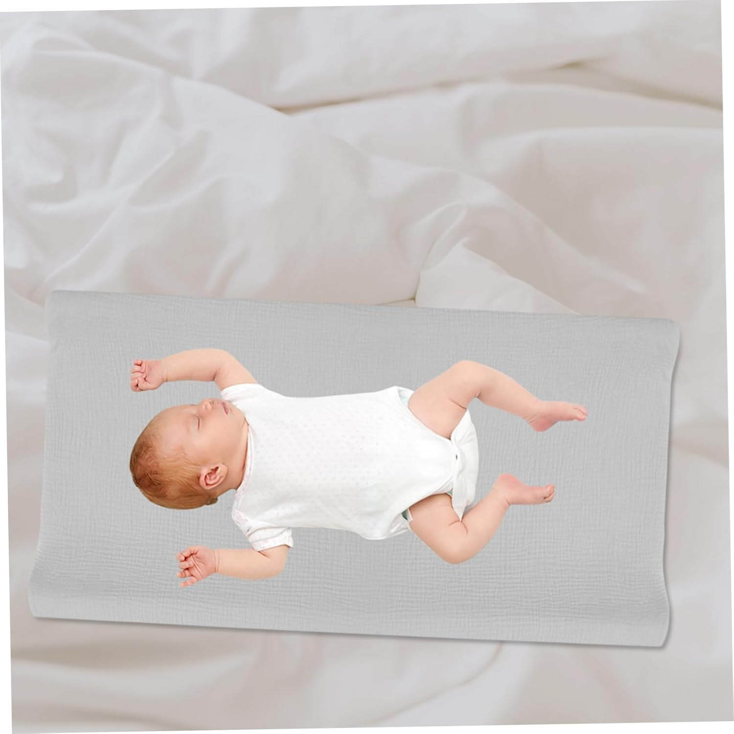 Vaguelly Removable Washable Diaper Changing Pad Covers for Babies, Soft Cotton Gauze Fabric, Elastic Fitted Sheet for Changing Table, 2Pcs Set (Light Pink Grey image number 5