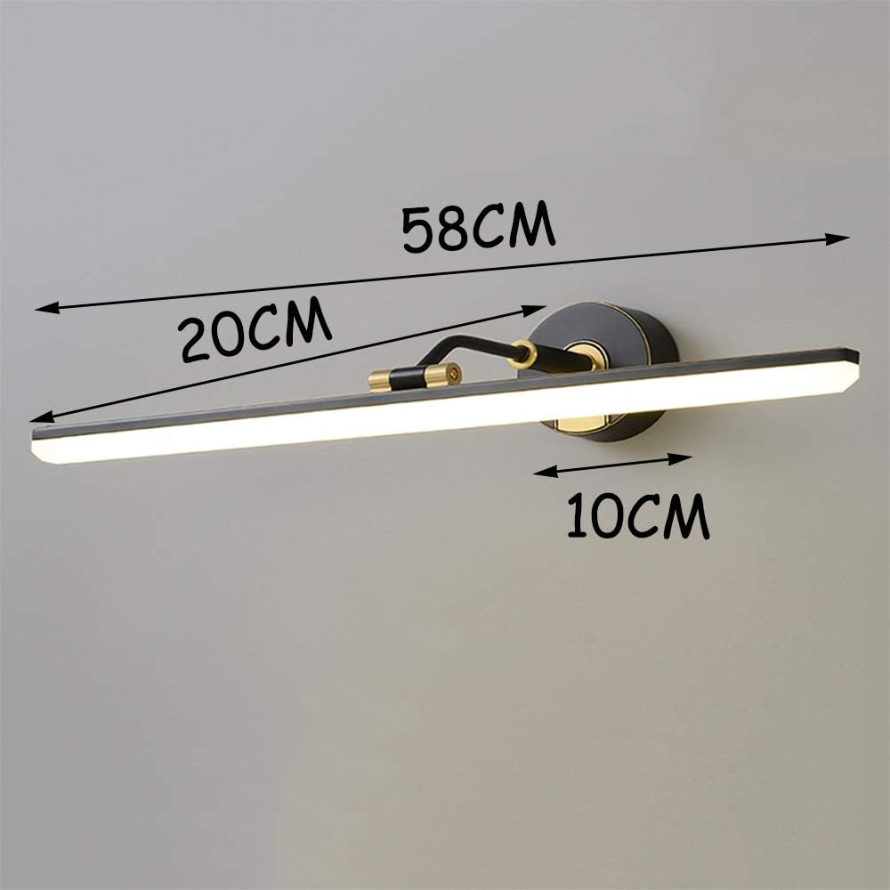 Led Bath Mirror Lamps,57Cm Metal Bathroom Wall Light Make-Up Lighting,Ip20 Waterproof Adjustable Mirror Frame Light,Vanity Mirror Light,Energy-Saving Wall Light Bedside Lamp,Natural Light 10W,White image number 6