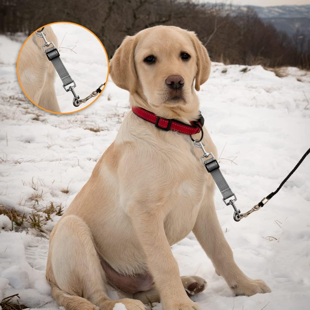 JVHLOV 5 Pcs Dog Collar Connector, Adjustable Reflective Pet Collar Leash, for Dog Harness to Collar Safety Clip image number 4