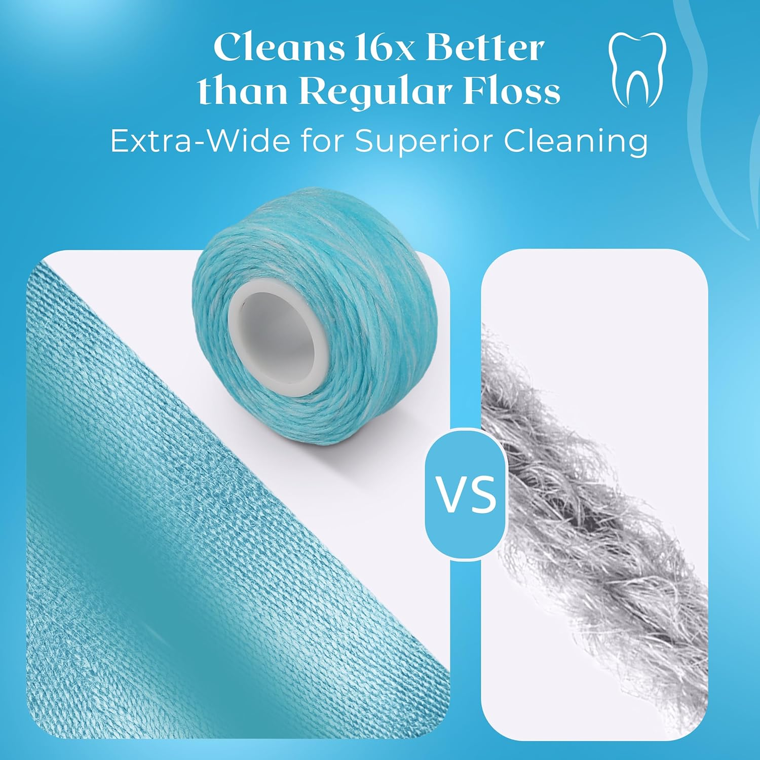 Kikmik Woven Dental Floss - 2 Pack Coconut Floss, Shred Resistant, Extra Wide Woven Floss Dental, Gentle on Gums, Effective Plaque Removal Smilefresh Floss, 33 Yards 30 M Each - Pack of 2. image number 4