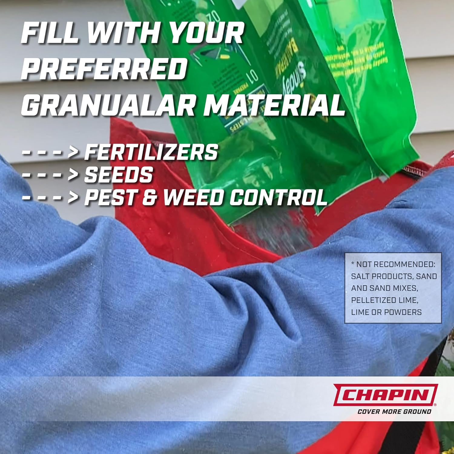 Chapin 84700A 25-Pound Professional Handheld Bag Seed Spreader with Waterproof Bag, Enclosed Gears, Rear Baffle, Adjustable Shoulder Strap and Multiple Spread Options, Red, 1.0 Count