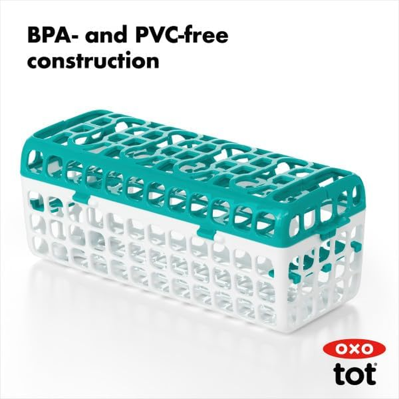 OXO Tot Dishwasher Basket for Bottle Parts & Accessories, Teal, 1 Count (Pack of 1) - Teal image number 3
