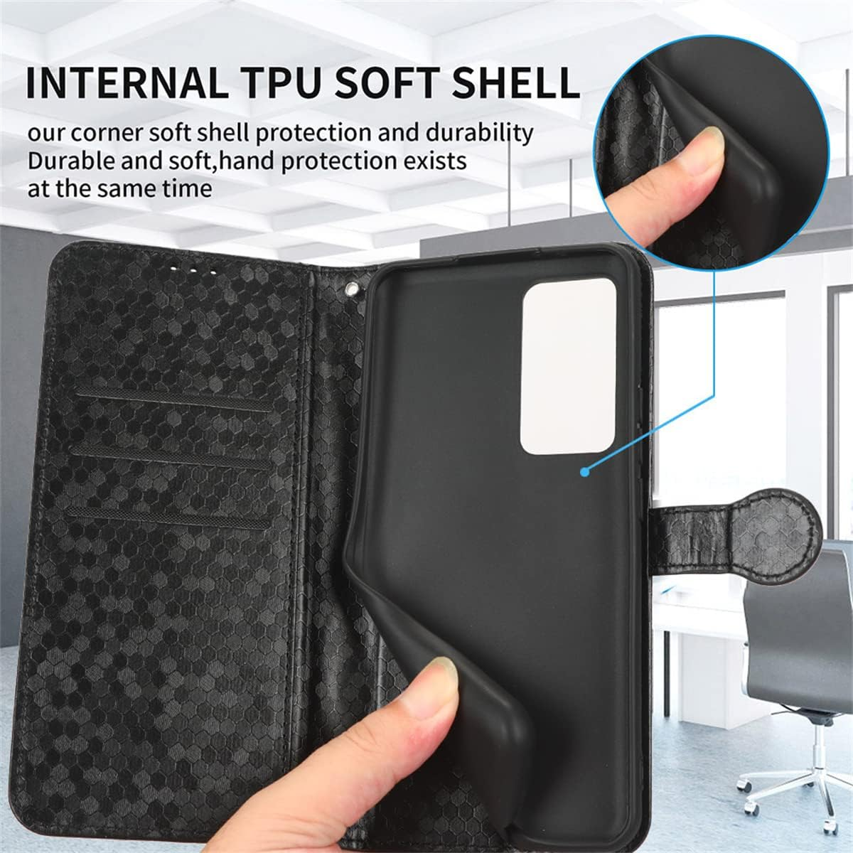 Ronrun for Oneplus Open/Oppo Find N3 Case, PU Leather Flip Wallet Phone Stand Case Cover with Credit Card and Holder Cover for Oneplus Open/Oppo Find N3 - Rose Gold image number 5