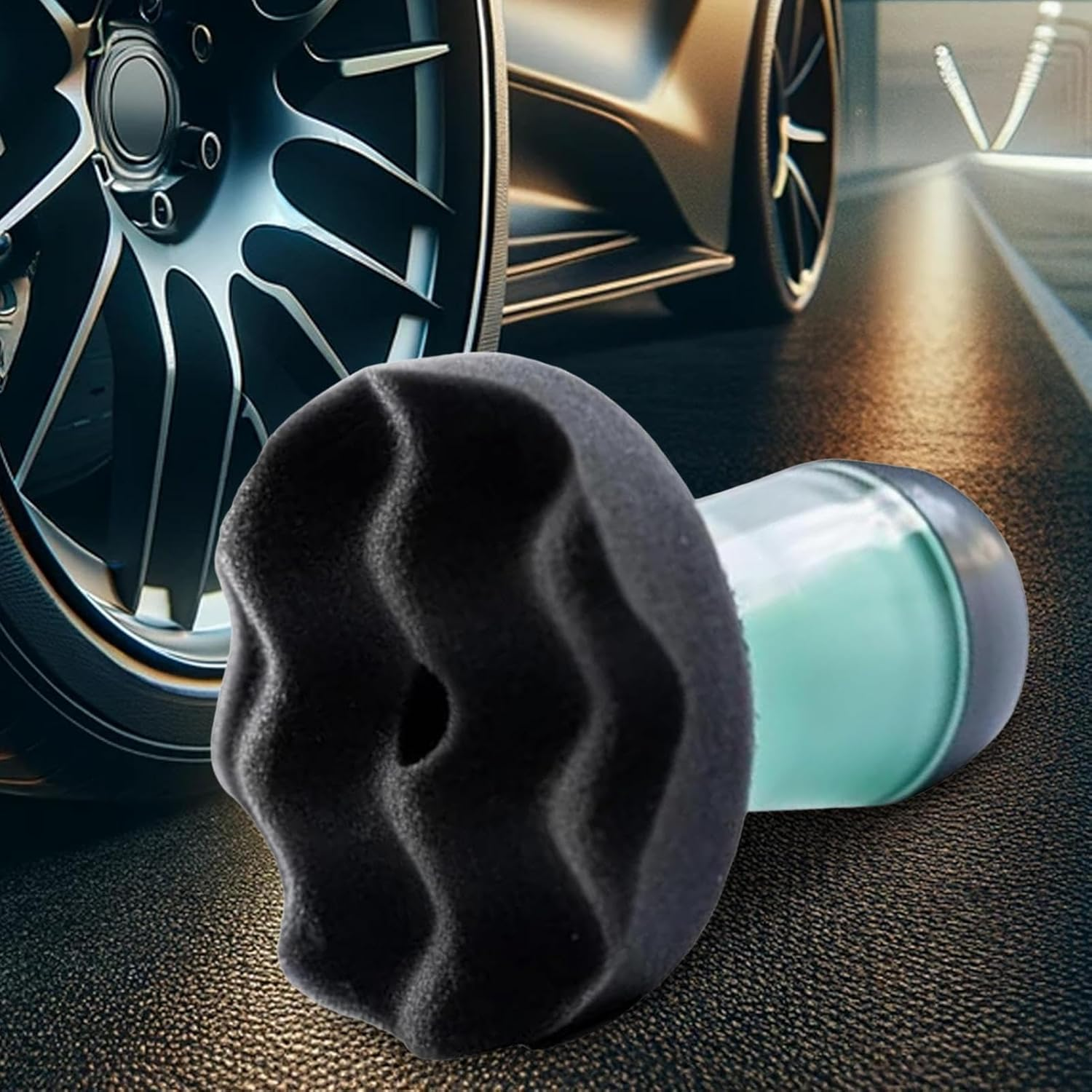 Tire Shine Applicator - Reusable Tire Hex Grip Applicator | Efficient Sponge No Drip Detailing Portable Automotive Tool for Wash Garage Workshop Maintenance Outdoor Home Repair Driveway